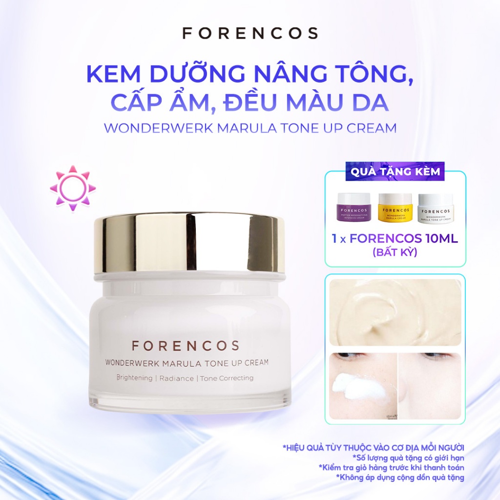 Kem dưỡng trắng da nâng tone, hỗ trợ làm đều màu da, cấp ẩm dành cho ban ngày FORENCOS 15g/50ml