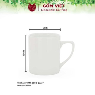 Cốc, ly uống nước men trắng nhiều kích thước, dung tích cao cấp - Gốm sứ Bát Tràng - Gốm Việt (LH shop để đặt theo yêu)