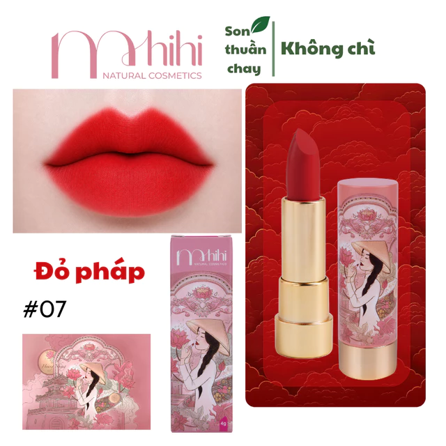 M.HiHi Đỏ Pháp #07 - Son Sáp Thiên Nhiên - Son Không Chì - Son Bà Bầu