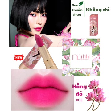 Hồng Đỏ 03 M.HiHi - Son Sáp Lì - Mềm Môi - Không Chì - Son Bà Bầu