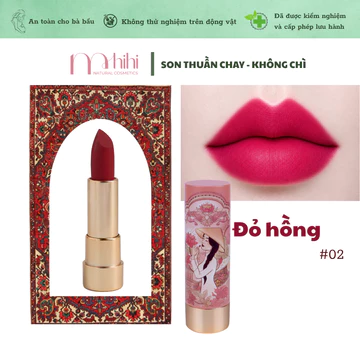 #02 Đỏ Hồng Son Lì, Không Chì - Son Thiên Nhiên - Son Bà Bầu