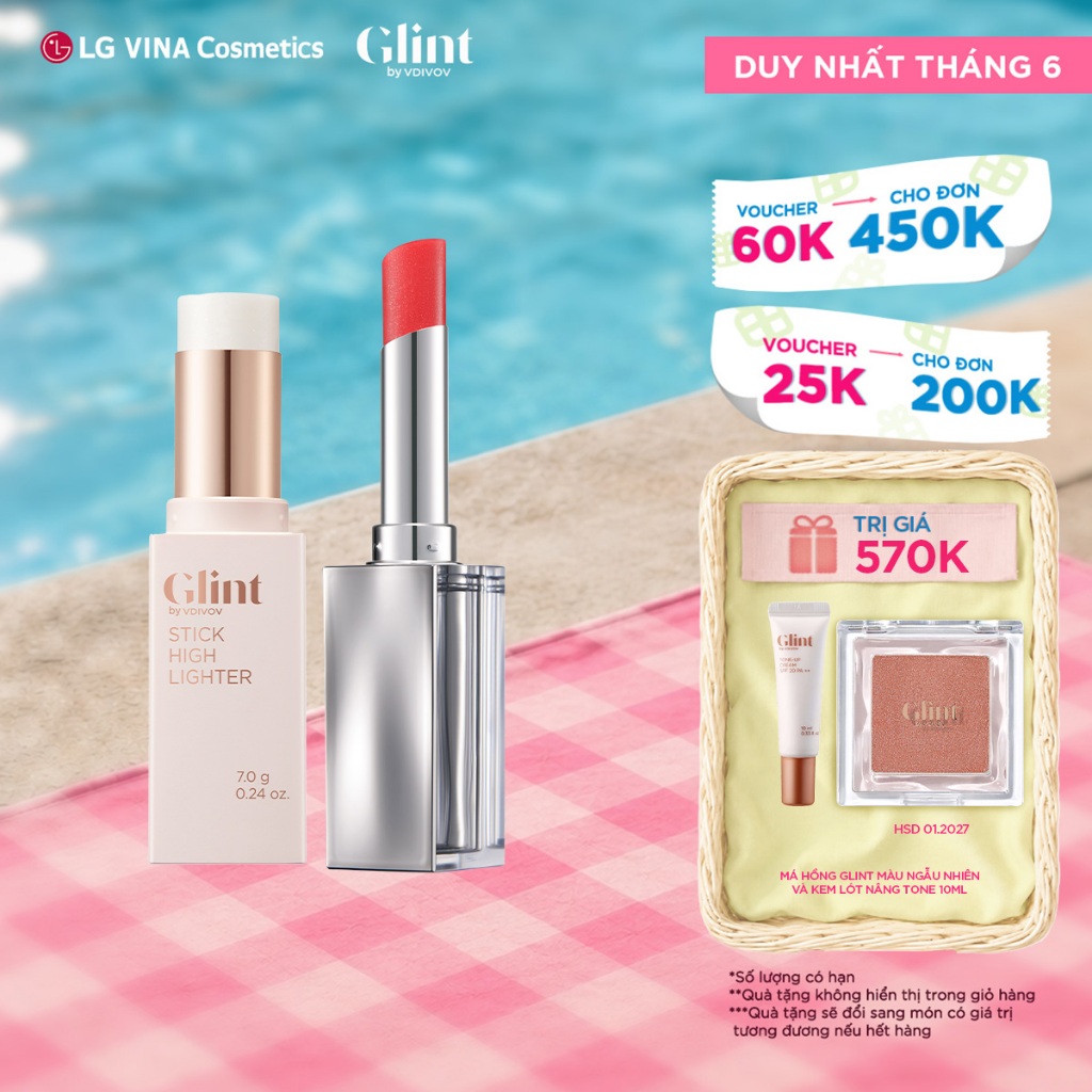 [LG Makeup VN] Combo Nhũ bắt sáng Glint Stick Highlighter dạng thỏi và ...