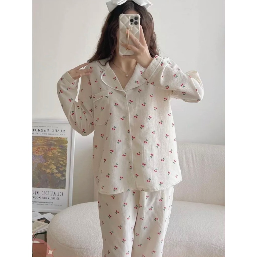 (40-80kg) Bộ Ngủ Nữ Dài Tay Hàng Cao Cấp, Đồ Bộ Mặc Nhà Bigsize Vải Đũi Xô Hoạ Tiết Lên Dáng Đẹp.