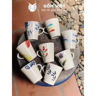 Cốc gốm sứ Bát Tràng vẽ tay thủ công dáng basic – Ly uống trà, quà sinh nhật, noel, 14/2, 20/11 – Gốm Việt Pottery