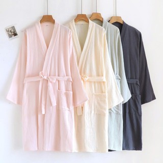 Áo Choàng tắm Lim Dim vải xô muslin cotton 100% mềm nhẹ thấm hút nhanh màu pastel