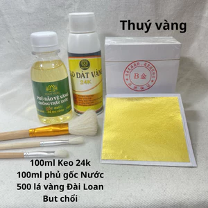 Combo Dát Vàng Trên Gỗ Đồng Siêu Bóng – Bộ Dụng Cụ Dát Vàng 24K Hoàn Chỉnh Cho Tượng, Hoành Phi, Câu Đối
