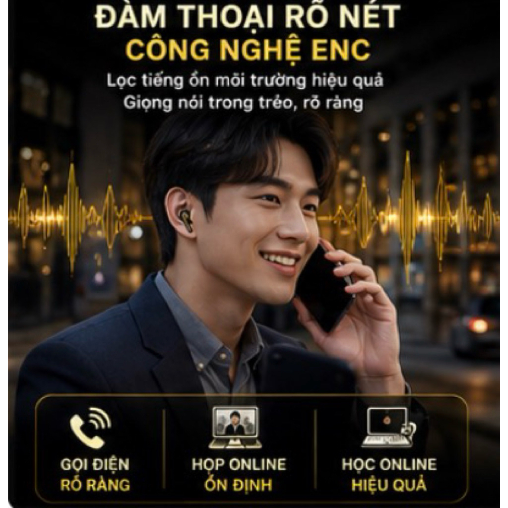 Tai Nghe Bluetooth Hổ Vằn Ap4 1571AM UF Golden Buds 2026 - Chống Ồn 45dB - Adaptive - Âm Thanh Mạnh Mẽ - Pin 8H | BigBuy360 - bigbuy360.vn