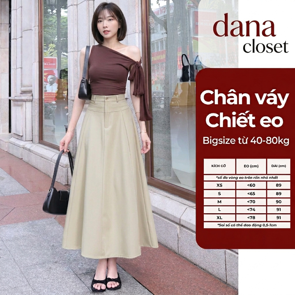 (40-80kg) Chân Váy Nữ Midi ghép mảnh Hàng Cao Cấp, Chân Váy Dài Bigsize Cao Cấp Vải Nhập form đẹp
