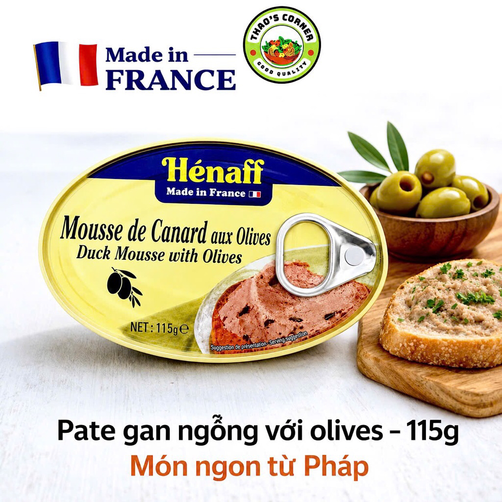 [Date 2029] Pate Gan Ngỗng - Vịt Henaff - Pháp 115g