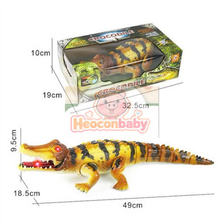 Đồ Chơi Cá Sấu Biết Đi Dùng Pin Có Đèn Và Âm Thanh Cho Bé - Tặng Kèm Pin
