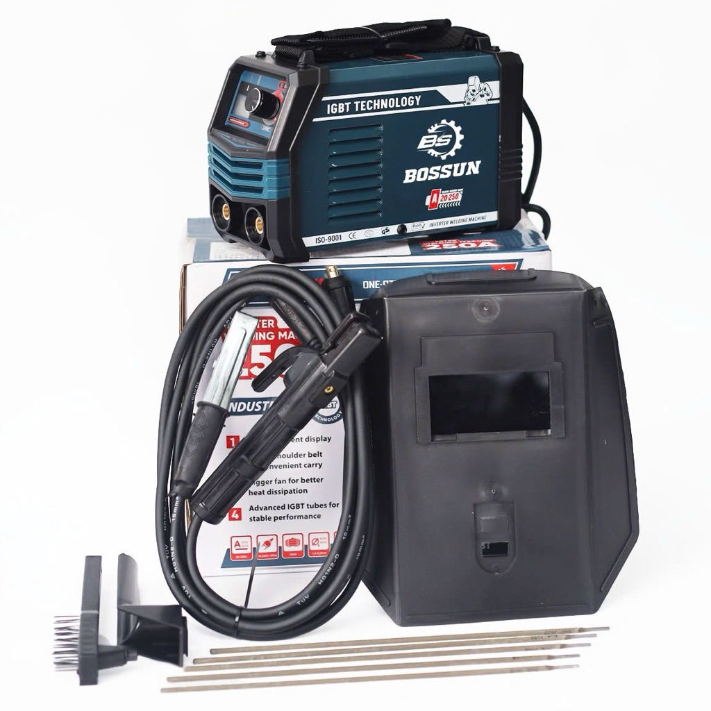 Máy Hàn Điện Tử Mini BOSSUN MMA-250IGBT , INVERTER IGBT, Lõi Đồng, Hàn Que 1.6-3.2mm