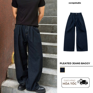 Quần Jean Raw Denim Xếp Ly Form Baggy – Cleant Fit, Hiện Đại - CCROPSTUDIO