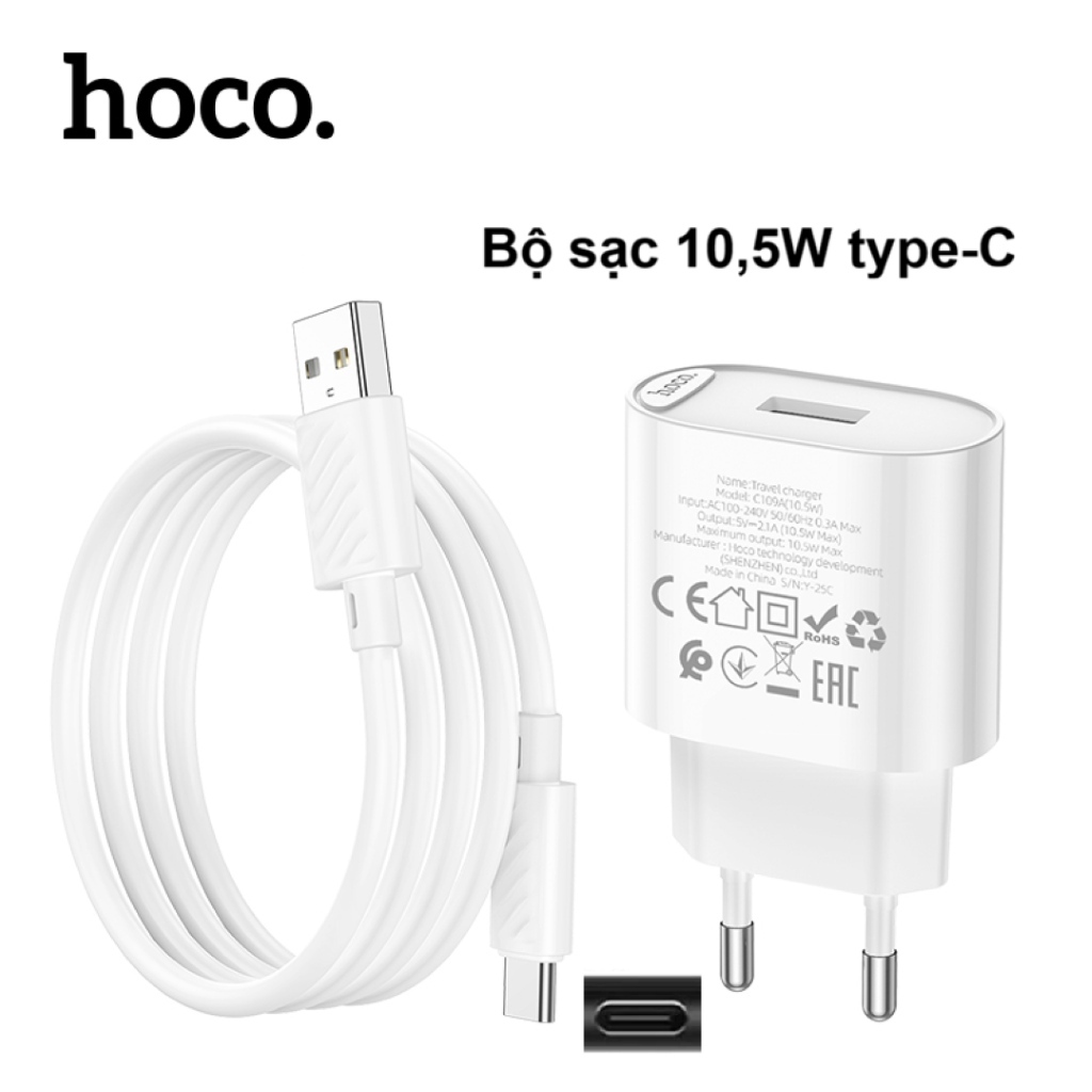 Bộ Sạc Type-C 10,5W – Sạc Nhanh Ổn Định, An Toàn, cho Samsung, OP, XM