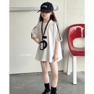 [B&G] Sét bộ thể thao năng động áo thun form rộng kèm quần short cho bé gái từ 10-45kg