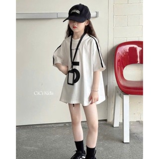 [B&G] Sét bộ thể thao năng động áo thun form rộng kèm quần short cho bé gái từ 10-45kg