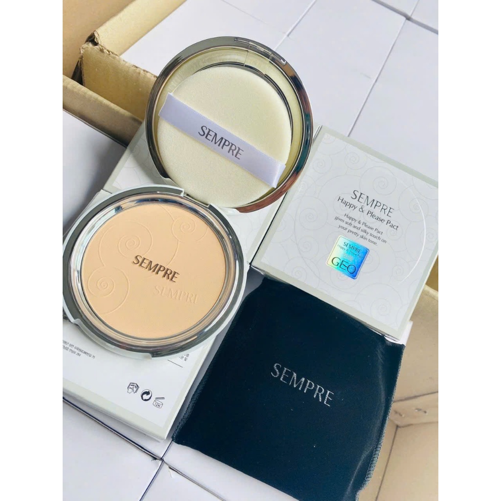 [Chính Hãng] Phấn phủ siêu mịn, kiềm dầu Geo Sempre BẠC - 1 Hộp