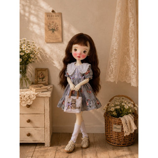 Đầm hoa vintage size búp bê blythe,ob24