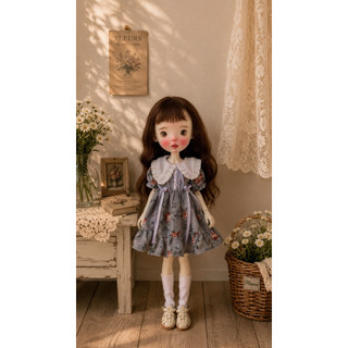 Đầm hoa vintage size búp bê blythe,ob24