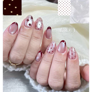 NAIL BOX MẮT MÈO HỒNG CHẤM BI BASIC