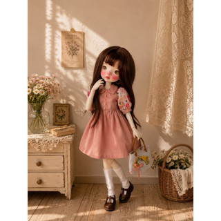 Váy hồng hoa size búp bê blythe,ob24