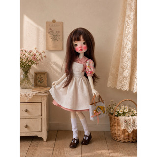 Váy hồng hoa size búp bê blythe,ob24