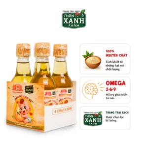 Dầu mè dinh dưỡng cho bé ăn dặm Thôn Xanh Farm ép nguội tự nhiên chai thuỷ tinh 60ml
