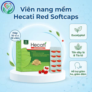 Viên nang mềm Hecati Red Softcaps (10 vỉ x 10 viên) hỗ trợ giảm ho, giảm đờm, dịu rát họng