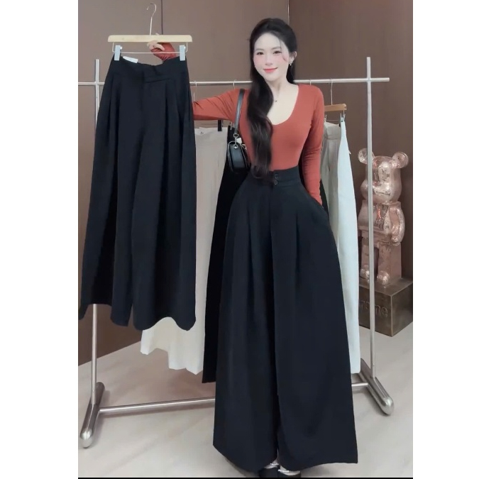 Quần ống rộng Gold Nhật 38-40cm có bigsize 35-80kg form rộng đẹp cạp 2 cúc dáng 95cm phiên bản nấm lùn.