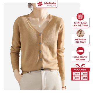 [XẢ KHO GIÁ SỐC] Áo len cardigan nữ, áo len cổ tim dài tay chất len dệt kim mềm mịn co giãn MELINFA VAA0435
