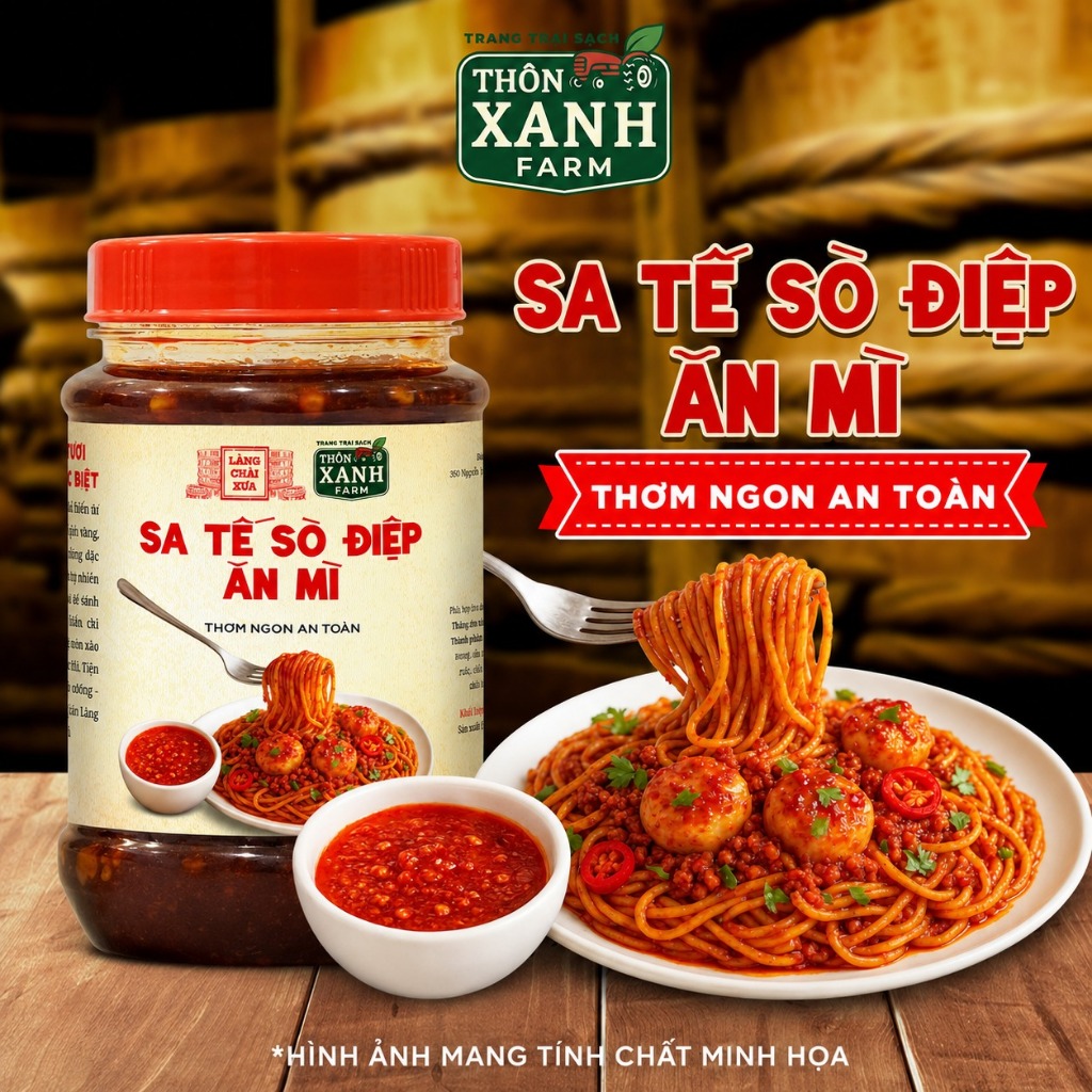 [Hủ 260g] Sa tế sò điệp ăn mì Thôn Xanh Farm dùng ăn mì, các món chiên, nướng, phở, bún
