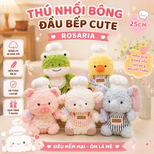 Thú Nhồi Bông Đầu Bếp 25cm Dễ Thương – Gấu Bông Chef Cao Cấp, Mềm Mịn, An Toàn, Phù Hợp Làm Quà Tặng