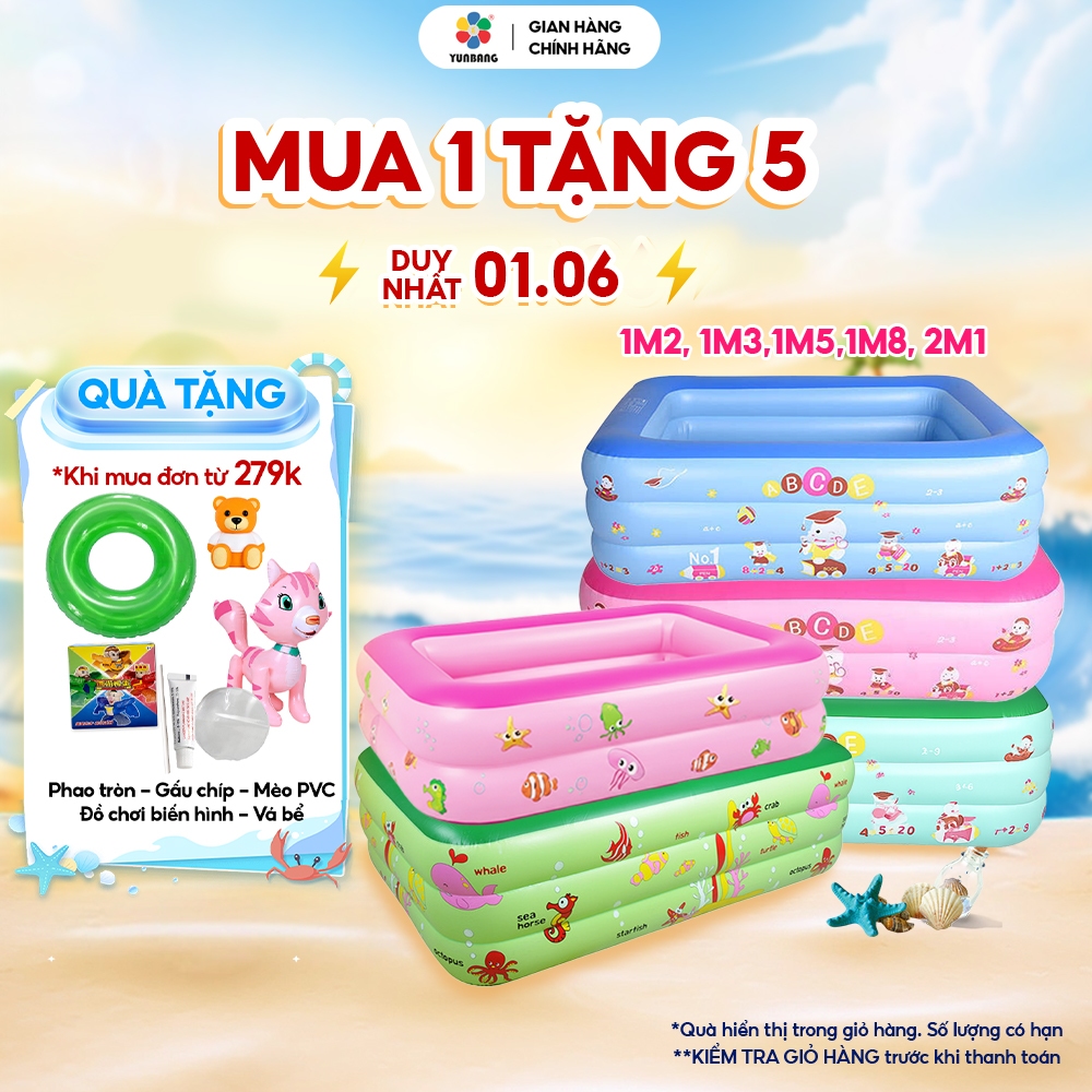 Bể bơi cho trẻ em hồ bơi cho bé phao bơi cho bé bể bơi gấp gọn cho bé 2-3 tầng chất liệu PVC cao cấp