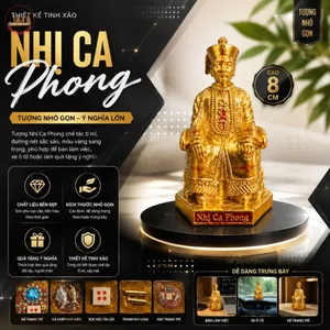 Mẫu Tượng Decor Mini Màu Vàng Kiểu Dáng Nghệ Thuật Dùng Trang Trí Bàn Làm Việc 8–11cm