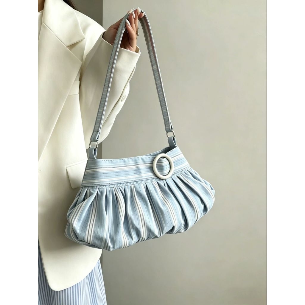 TÚI KẸP NÁCH CANVAS VINTAGE - HỌA TIẾT KẺ SỌC RETRO