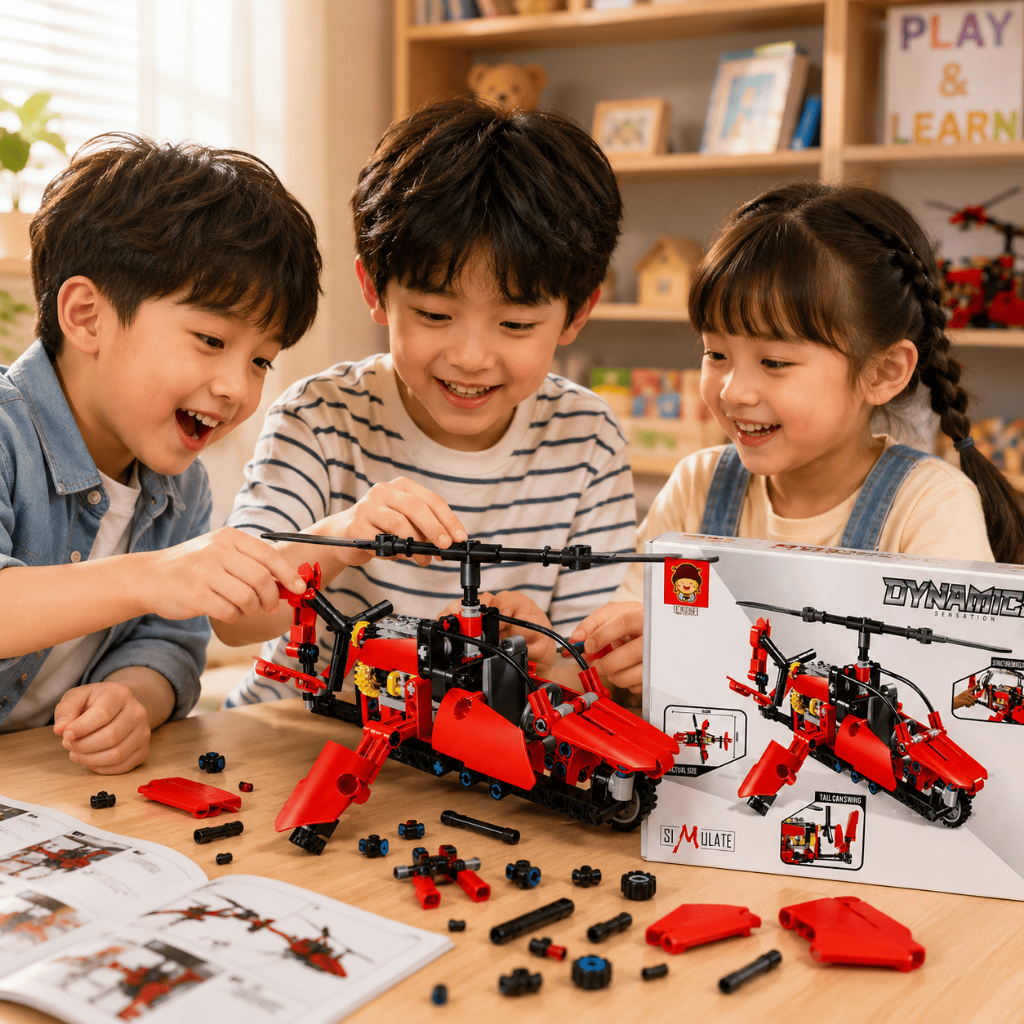 Bộ Lắp Ráp Trực Thăng Cơ Khí Đồ Chơi STEM Giáo Dục Cho Bé Đồ Chơi Trẻ Em
