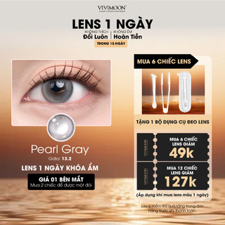 01 Chiếc Kính áp tròng VIVIMOON LENS 1 ngày màu nâu xám Pearl Gray (Giá 1 bên mắt, x2 để đặt 1 đôi)