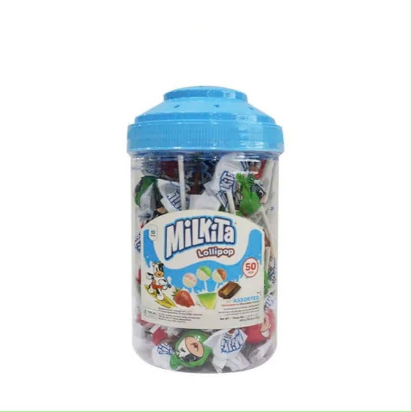 Kẹo mút hũ Milkita 50 que đủ mùi 450g - Indonesia