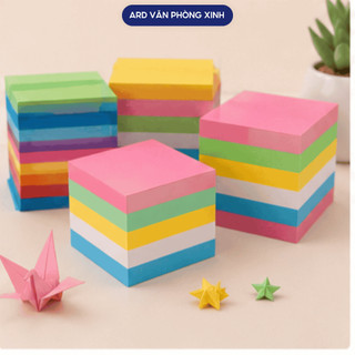 Giấy note màu không keo nhiều size 500-700 tờ, giấy thủ công ghi chú xếp hạc handmade G2