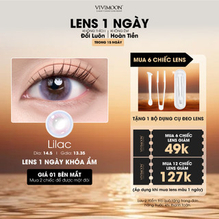 01 Chiếc Kính áp tròng VIVIMOON lens khóa ẩm 1 ngày màu hồng tím Lilac (Giá 1 bên mắt, x2 để đặt 1 đôi)