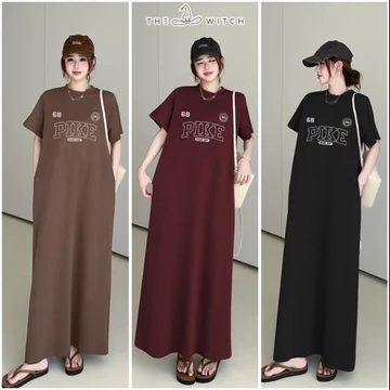 Váy suông, đầm suông, đầm bầu cotton PIKE có độn vai