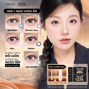 Kính áp tròng VIVIMOON lens khóa ẩm 1 ngày màu nổi bật, lớp phủ MPC (Giá 1 chiếc, x2 để đặt 1 đôi)