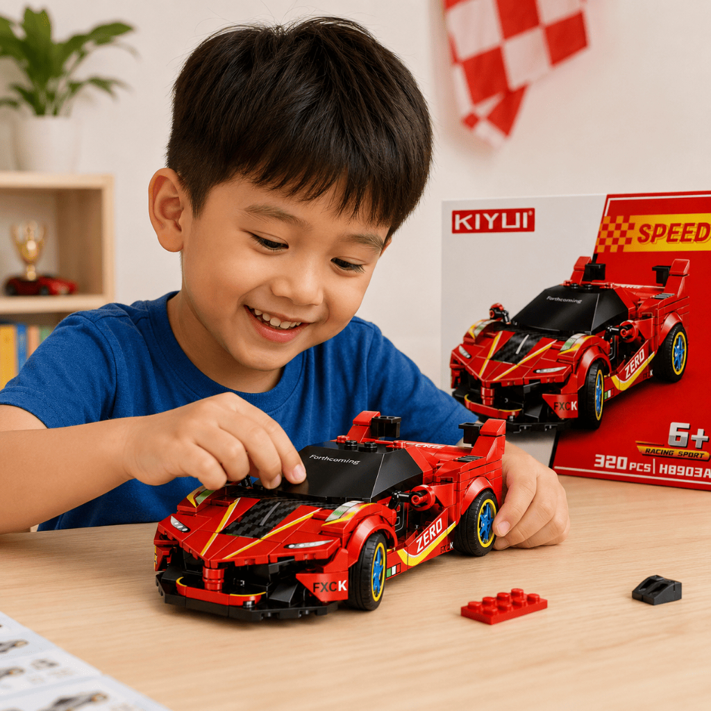Đồ Chơi Xe Lắp Ráp 320 Mảnh KIYLI, Mô Hình Xe Đua Thể Thao Cho Bé 6+, Đồ Chơi STEM