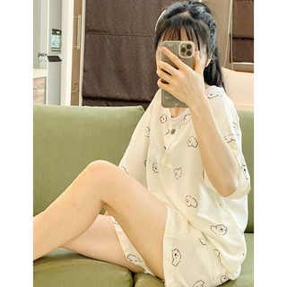 BỘ ĐỒ NGỦ CÚN TRẮNG CUTE
