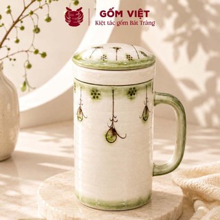 Cốc, ly lọc trà, uống nước nhiều họa tiết vẽ tay thủ công cao cấp - Gốm sứ Bát Tràng - Gốm Việt