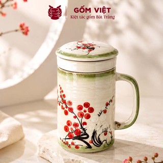 Cốc, ly lọc trà, uống nước nhiều họa tiết vẽ tay thủ công cao cấp - Gốm sứ Bát Tràng - Gốm Việt