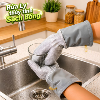 ( Phiên Bản Da PU ) Găng Tay Vệ Sinh Nhà Bếp VÒM DECOR,Tạo Bọt Nhanh,Làm Sạch Hiệu Quả,Ngăn Bẩn & Hóa Chất,Không Bám Mùi