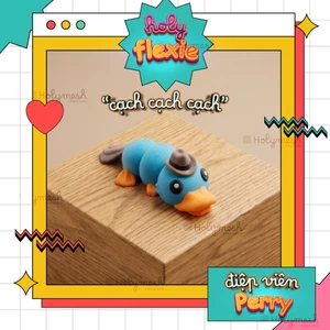 Móc khóa khớp nối Thú mỏ vịt điệp viên Perry the Platypus Flexi - đồ chơi in 3d nhiều màu - Holymesh
