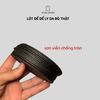 Lót Đế Ly Da Bò Thật Cao Cấp 9cm , Da Nguyên Miếng - (LD01)