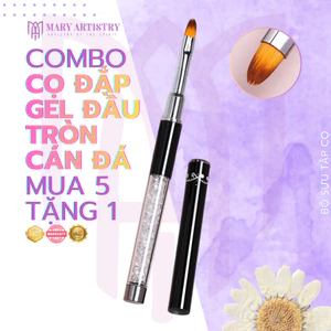 Cọ Đắp Gel Đầu Tròn Cán Đá Mary Artistry - Cao Cấp, Chắc Chắn