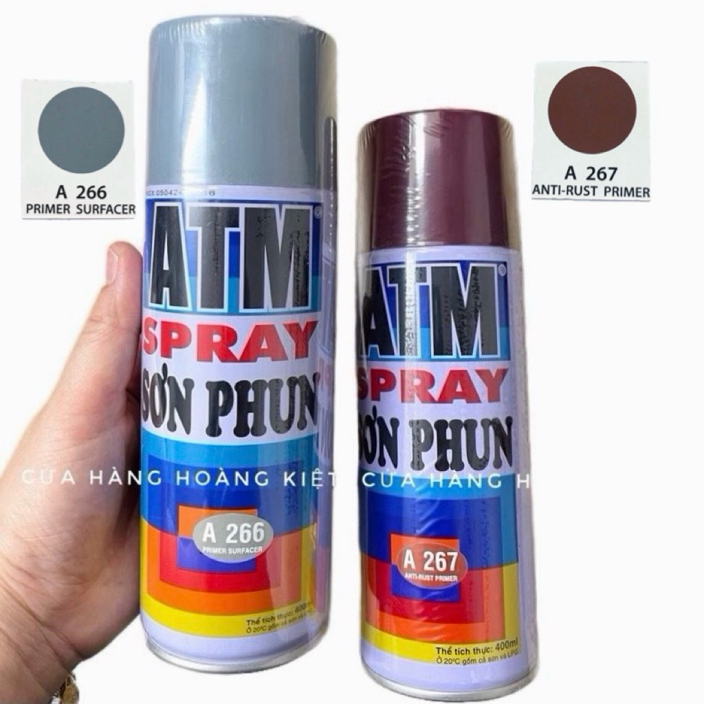 Sơn Xịt Chống Gỉ Sét Cho Bề Mặt Kim Loại A266 Lót Xám, A267 Lót Nâu Đỏ